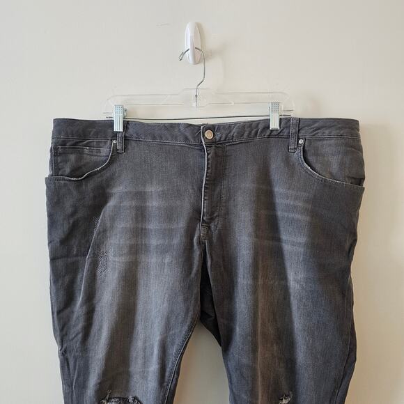 Asos Design Gray Distressed Skinny Jeans Size 40x30 - Picture 3 of 5